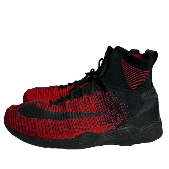 Nike Zoom Mercurial XI FlyKnit FC High Mens Sneakers Size 13 Black Red 852616 main image 10